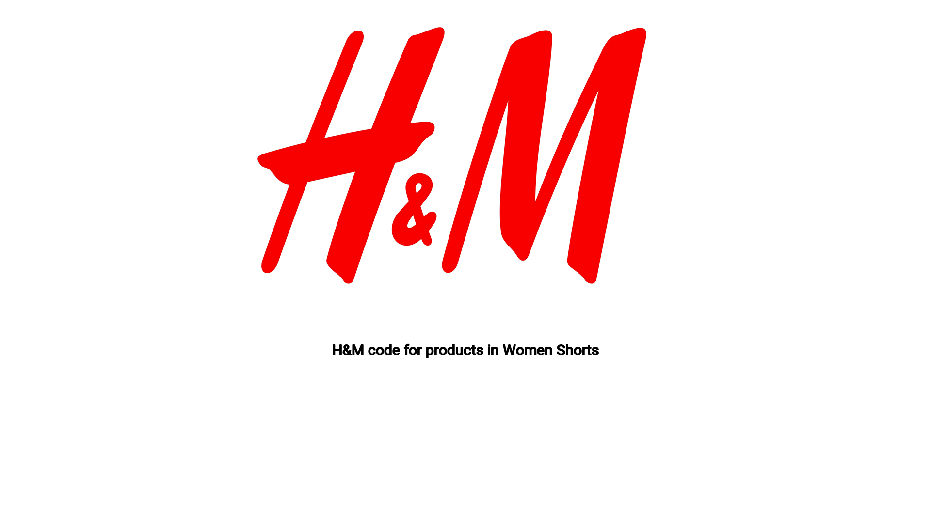 H&M code for products in Women Shorts