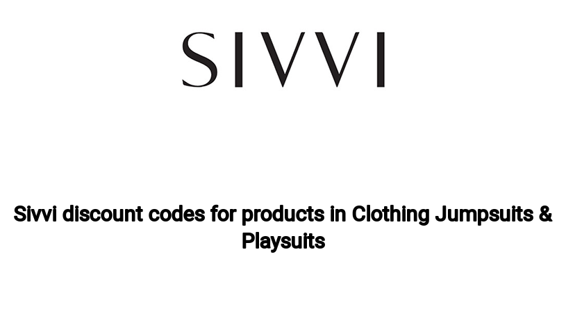 Sivvi discount codes for products in Clothing Jumpsuits & Playsuits