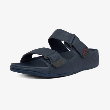 FITFLOP Gogh Moc Slide In Leather Men Navy Slip-On Sandals - L05-399