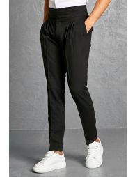 SKINNY DOUBLE WAISTBAND TAILORED TROUSER - BLACK