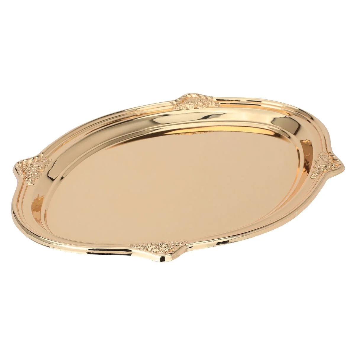 Dessert tray, oval, golden steel