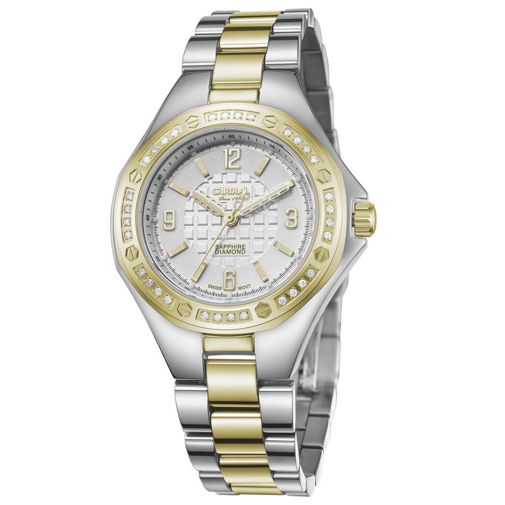 Silver Diamond Women's Watch Gold Frame 21692