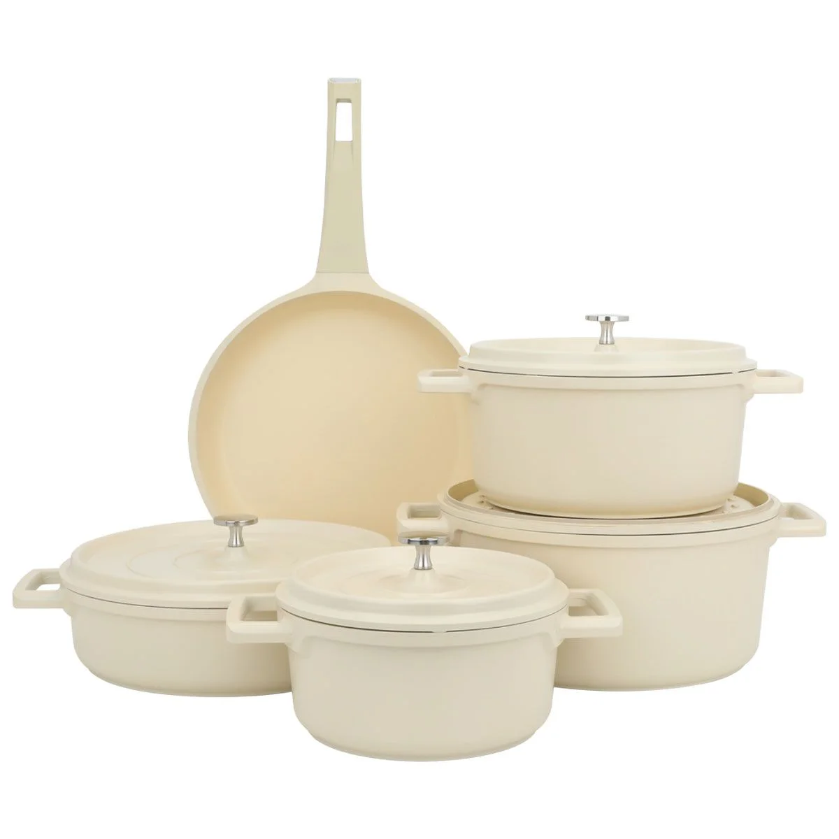 Robust 9 pcs aluminum non-stick coating pot set