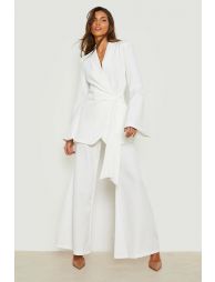 SUPER FLARED TAILORED TROUSERS - IVORY