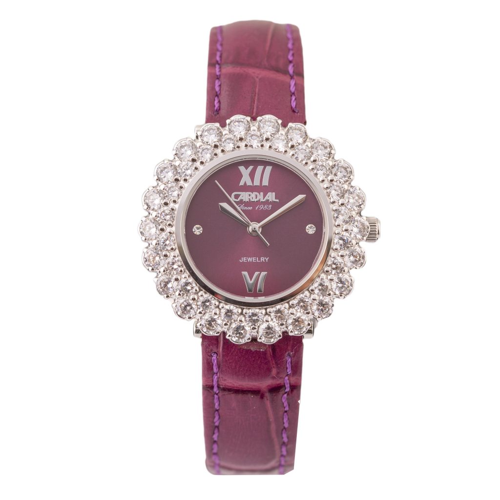 Cardial Purple Leather Women's Watch 9757