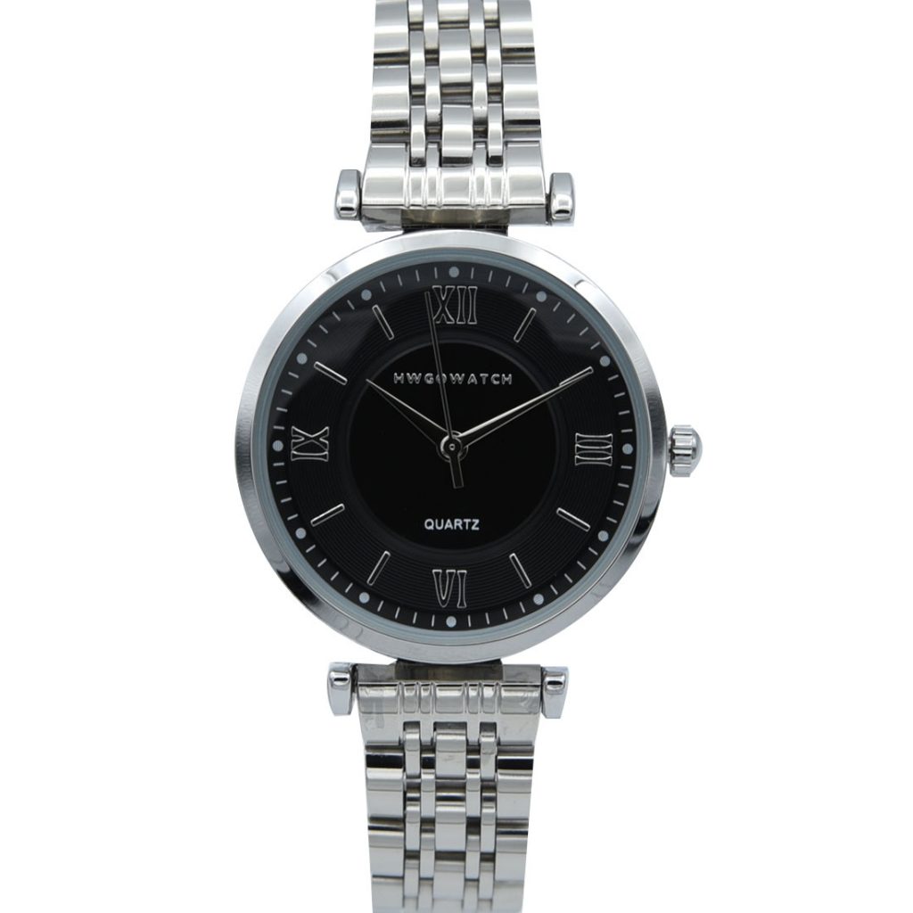 Women's watch silver black dial 20011