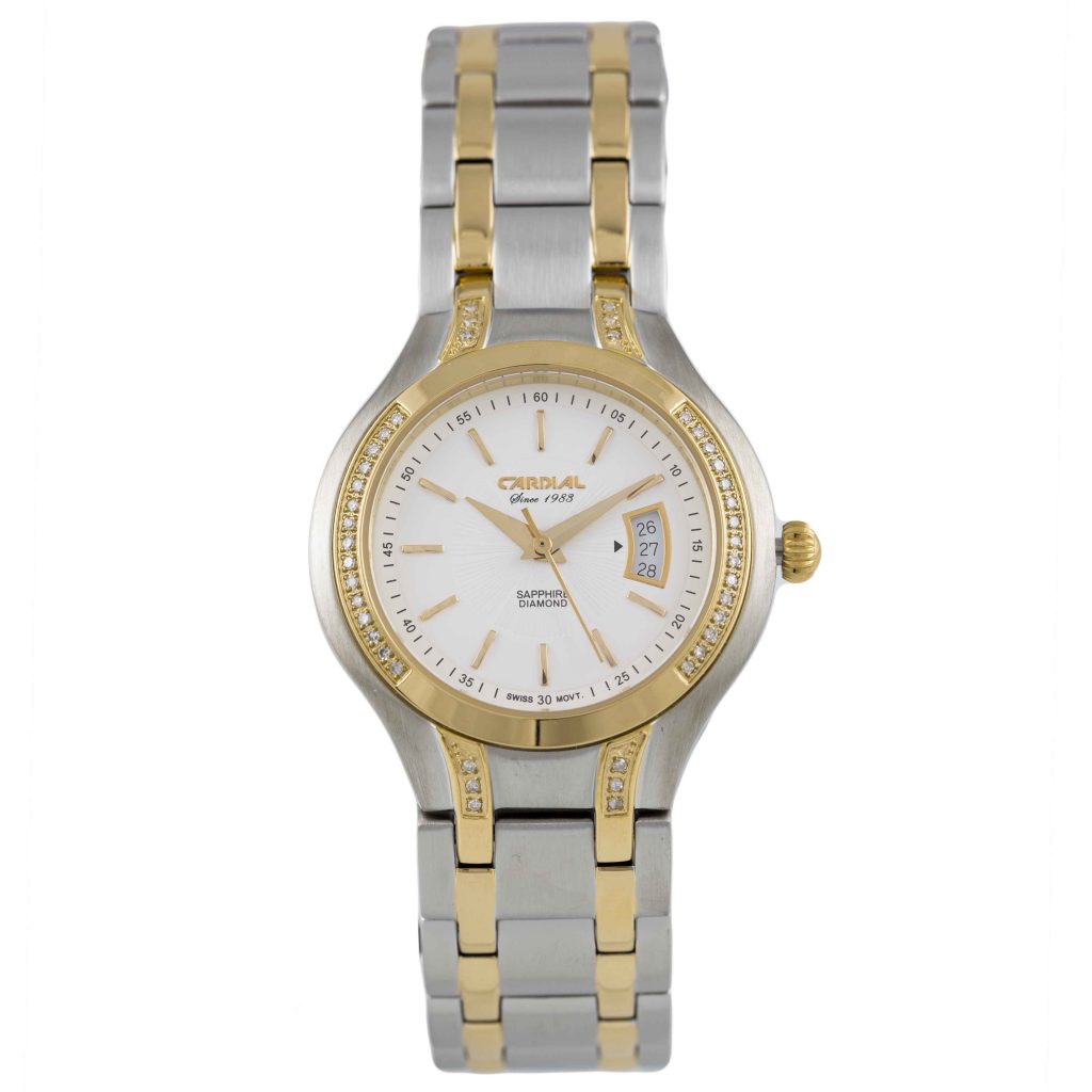 Silver Diamond Women's Watch Gold Frame 21607