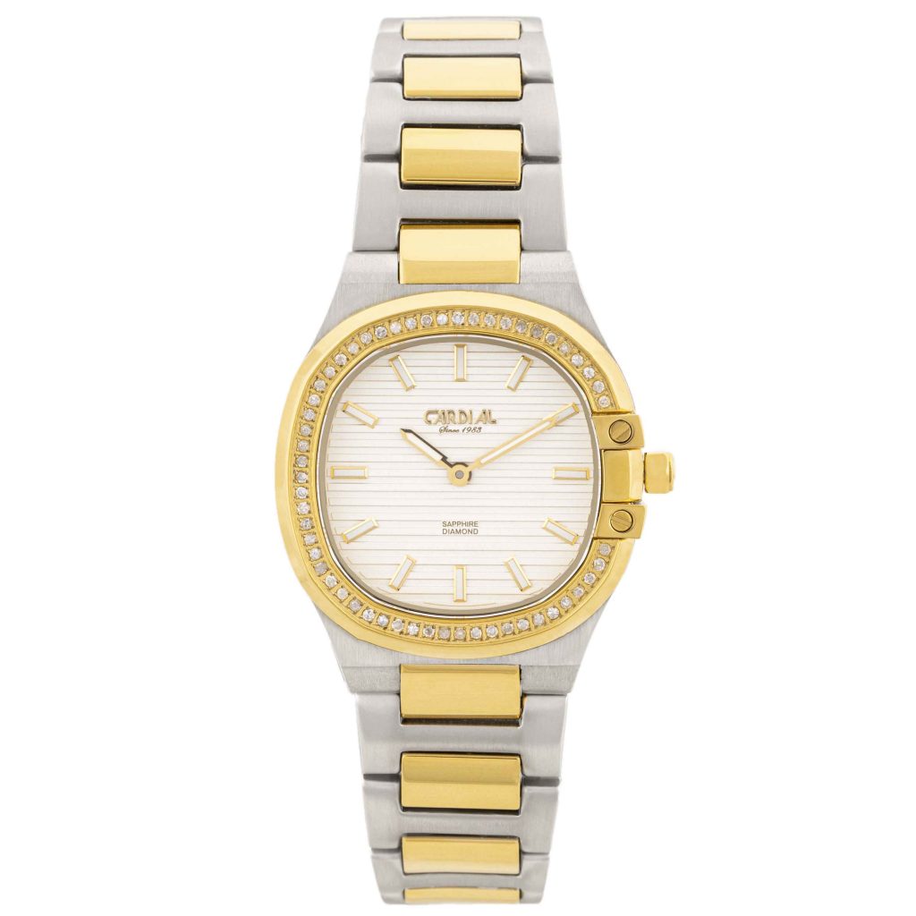 Silver Diamond Women's Watch Gold Frame 20543