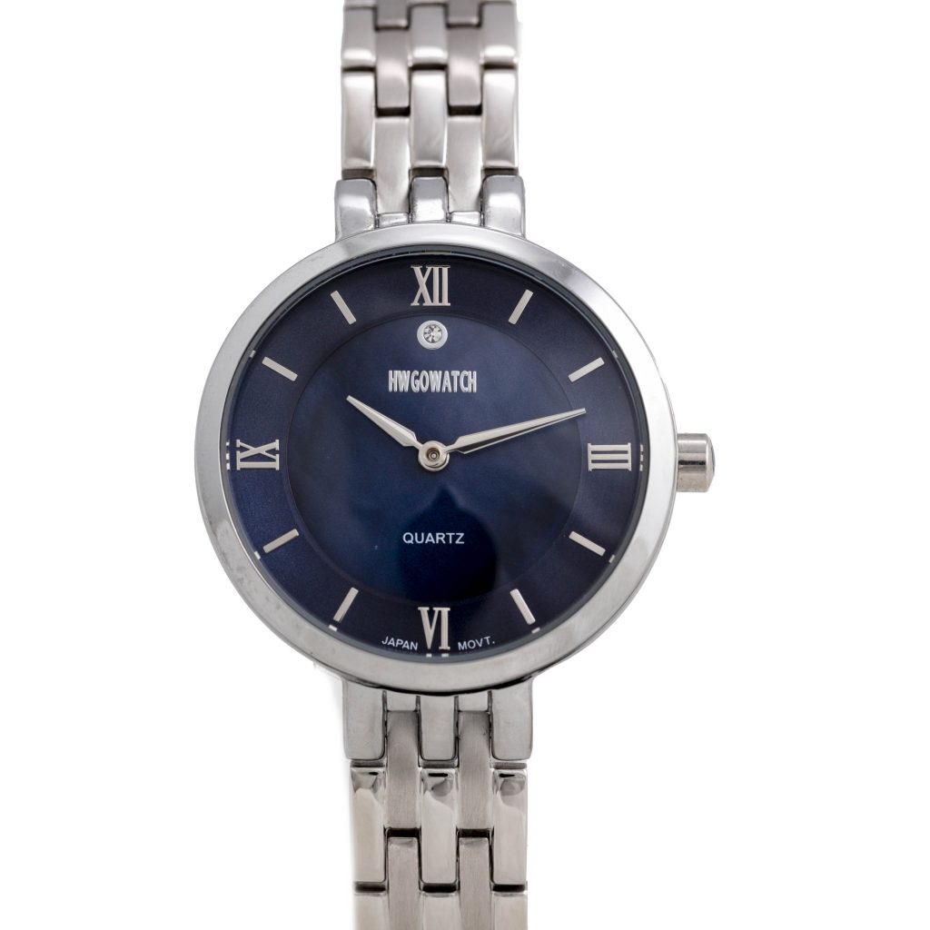 Women's watch, silver and navy blue 20041