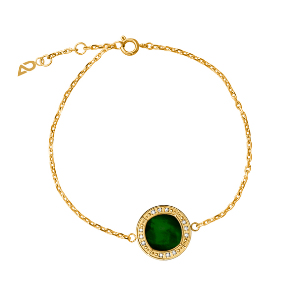 Green Shell Gold Diamond Bracelet 224406