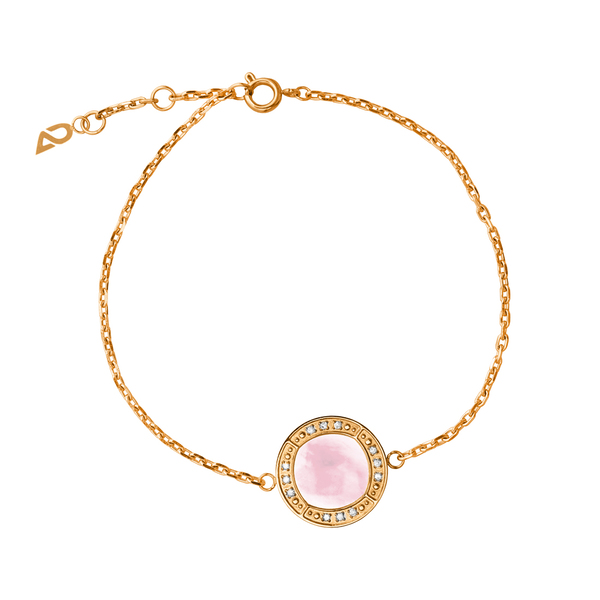 Rose Gold Shell Diamond Bracelet Pink 224406