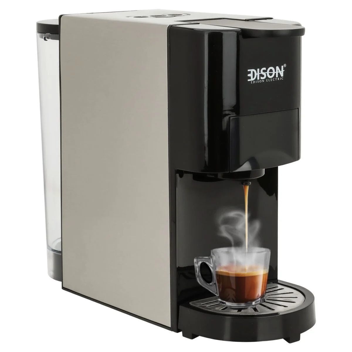 Edison Coffee Maker Steel 0.8 Liter Black 1450 Watt