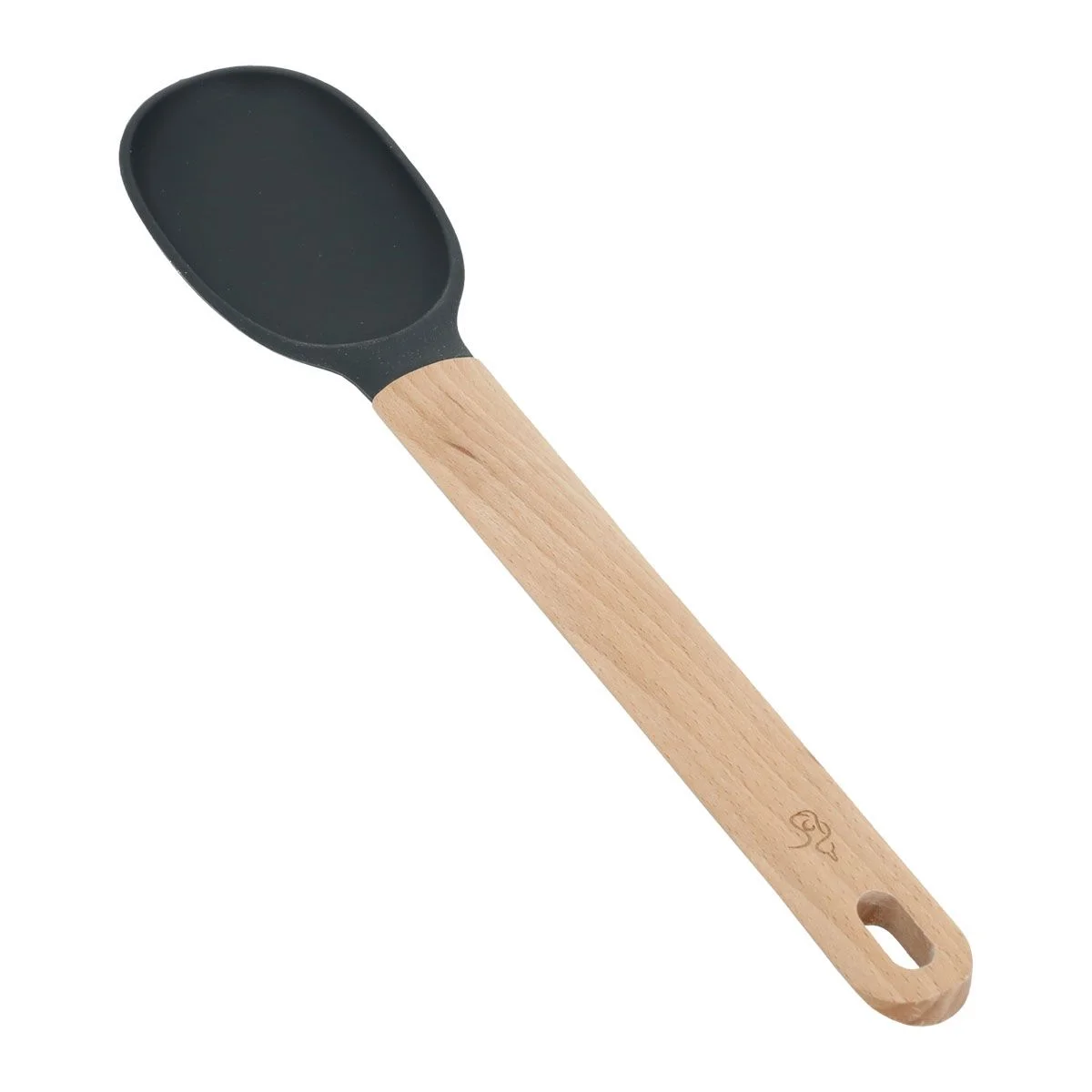 Gray silicone soup spoon