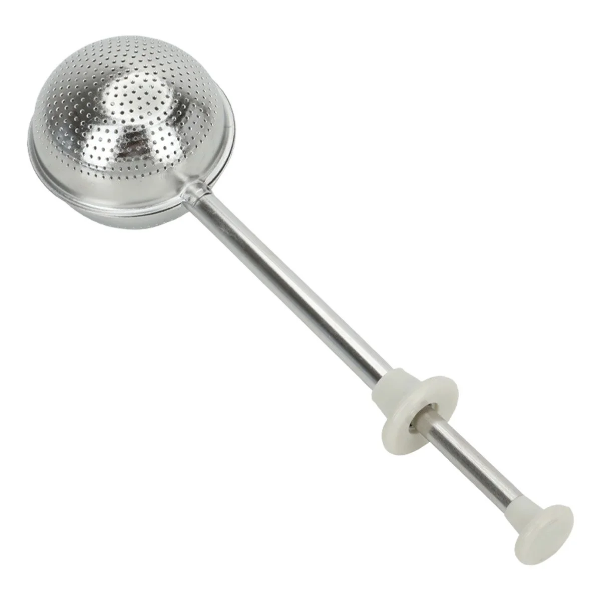 Steel strainer for spices with a handle