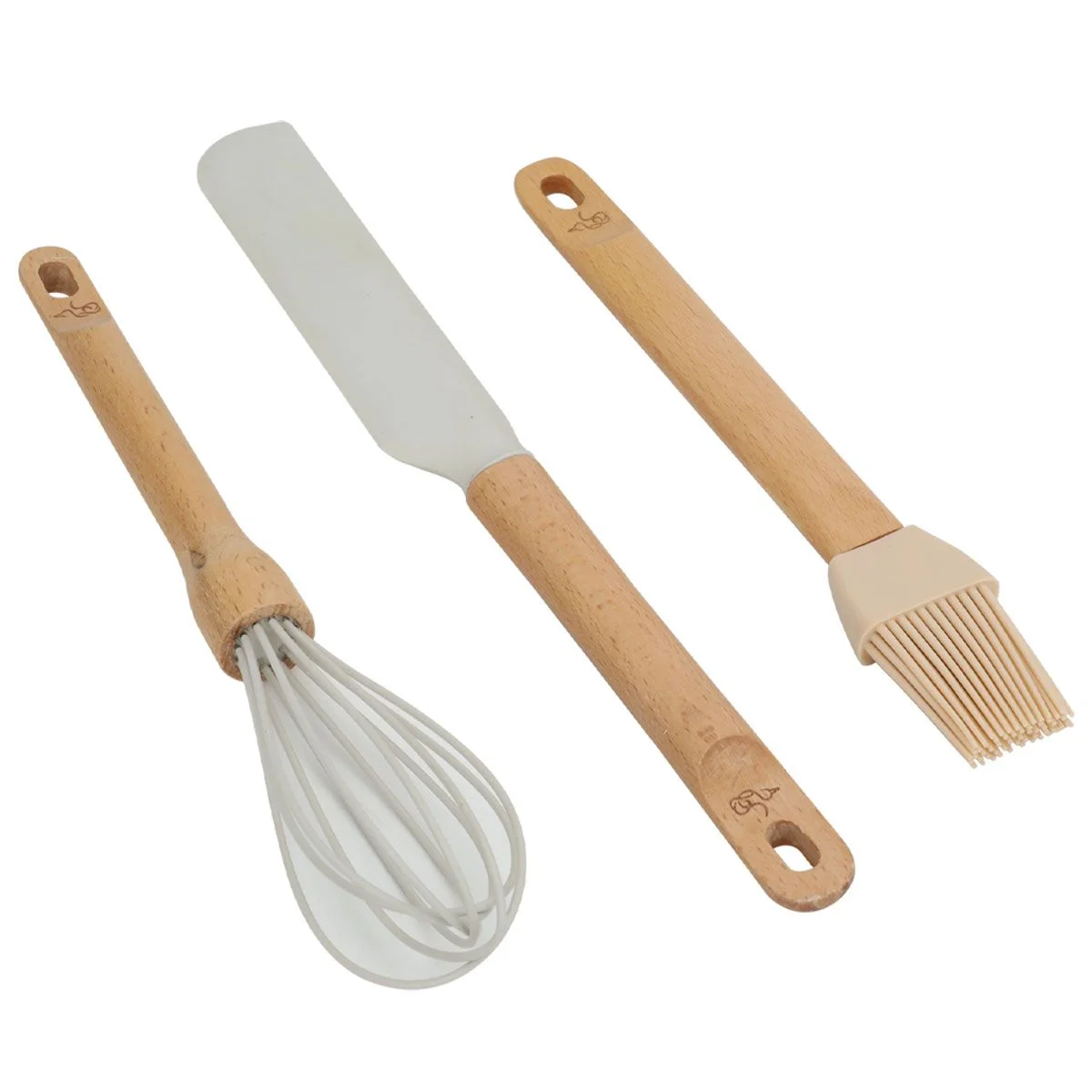 Egg beater set + brush + silicone mat