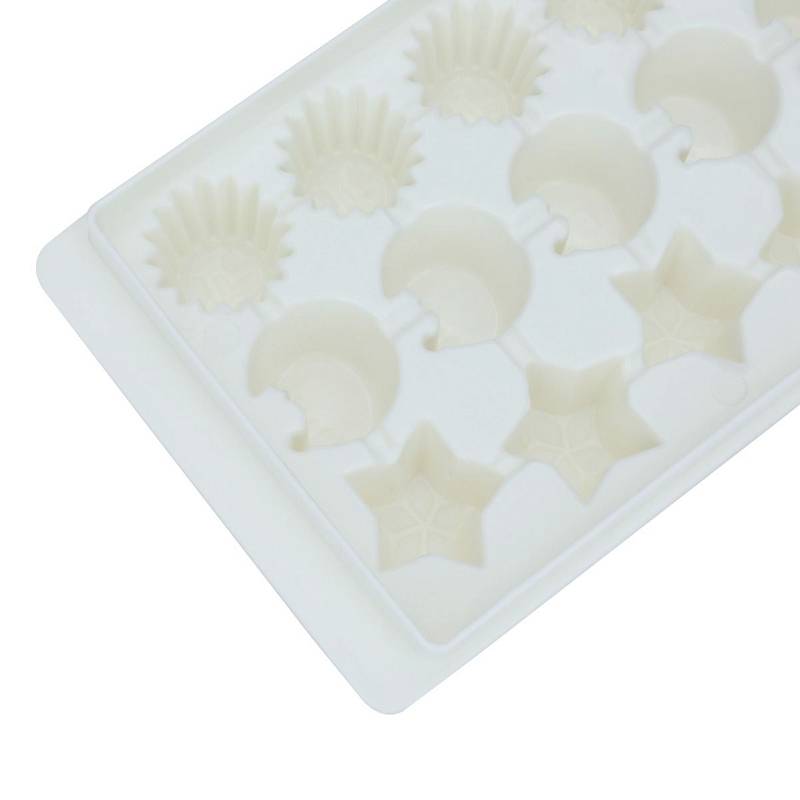 21 slot white rectangular ice cube tray