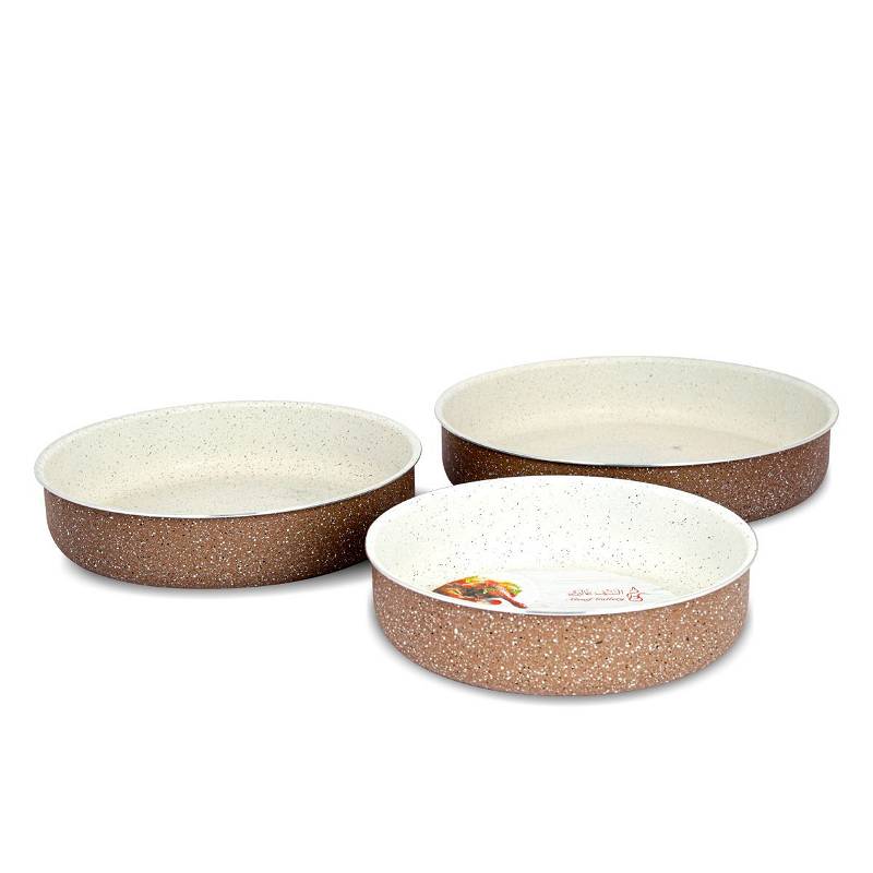 Rocky Brown Granite Trays Set 3 Pieces (26+30+34cm)