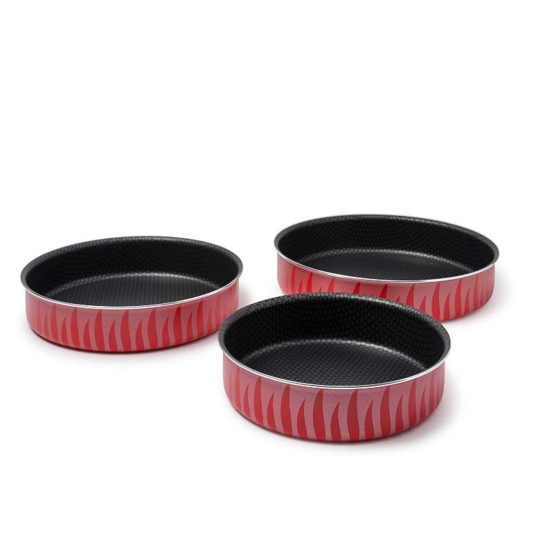 Red Flame Round Oven Trays Set 3 Pieces