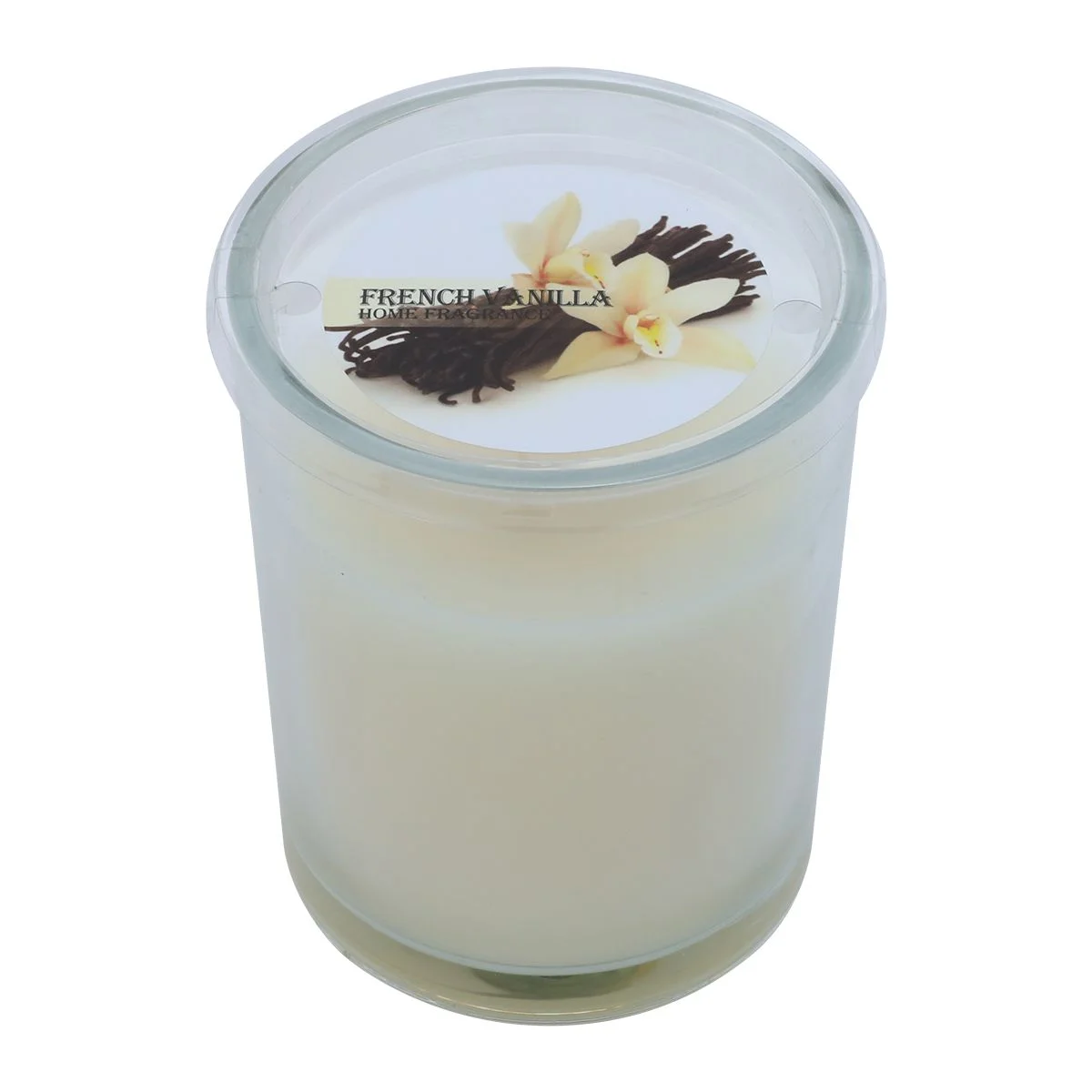 Scented candle in white vanilla cup