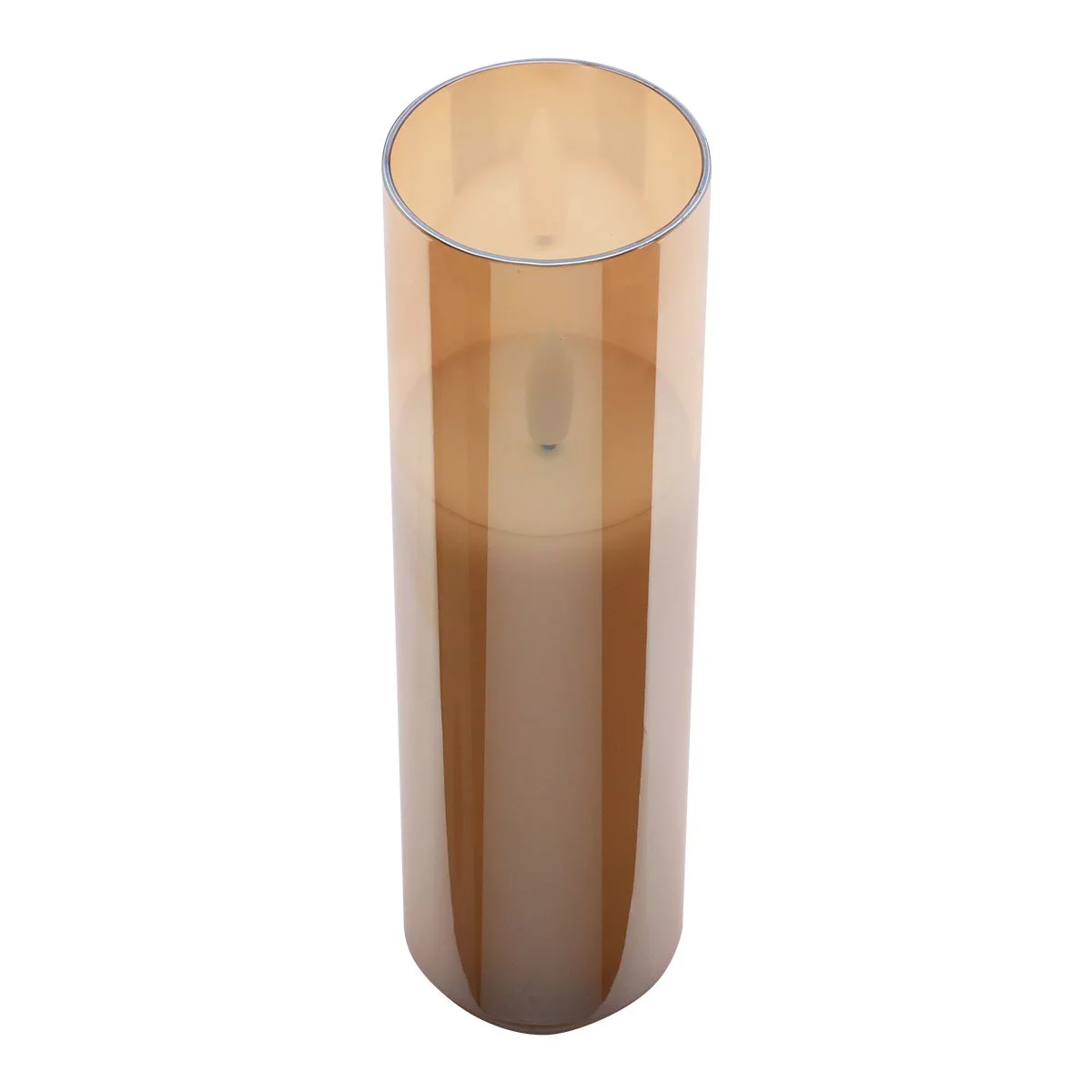 Large striped long luminous candle