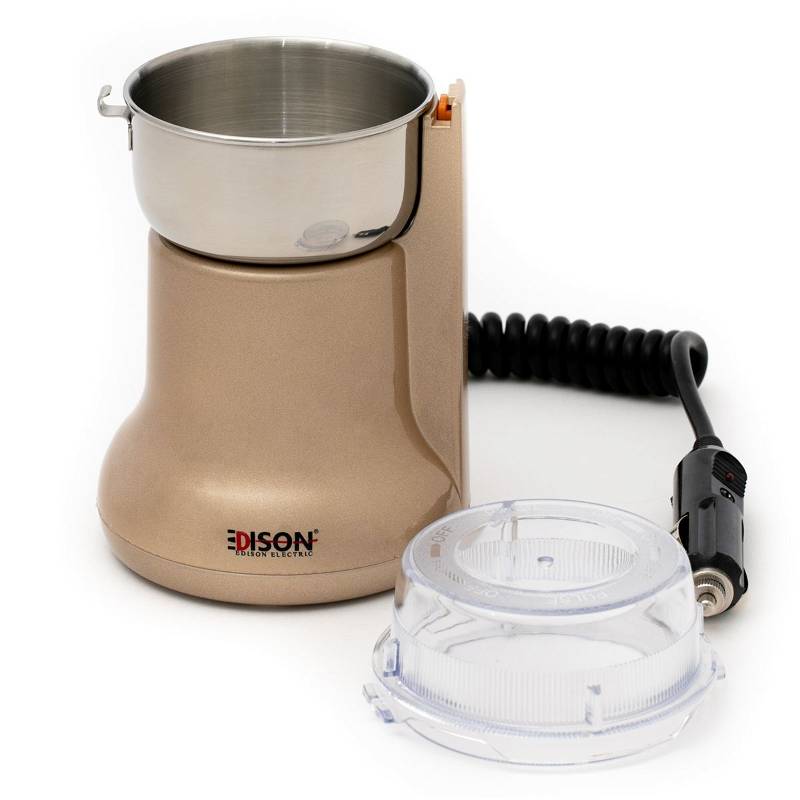 Edison Gold Coffee Grinder with Car Charger 180W