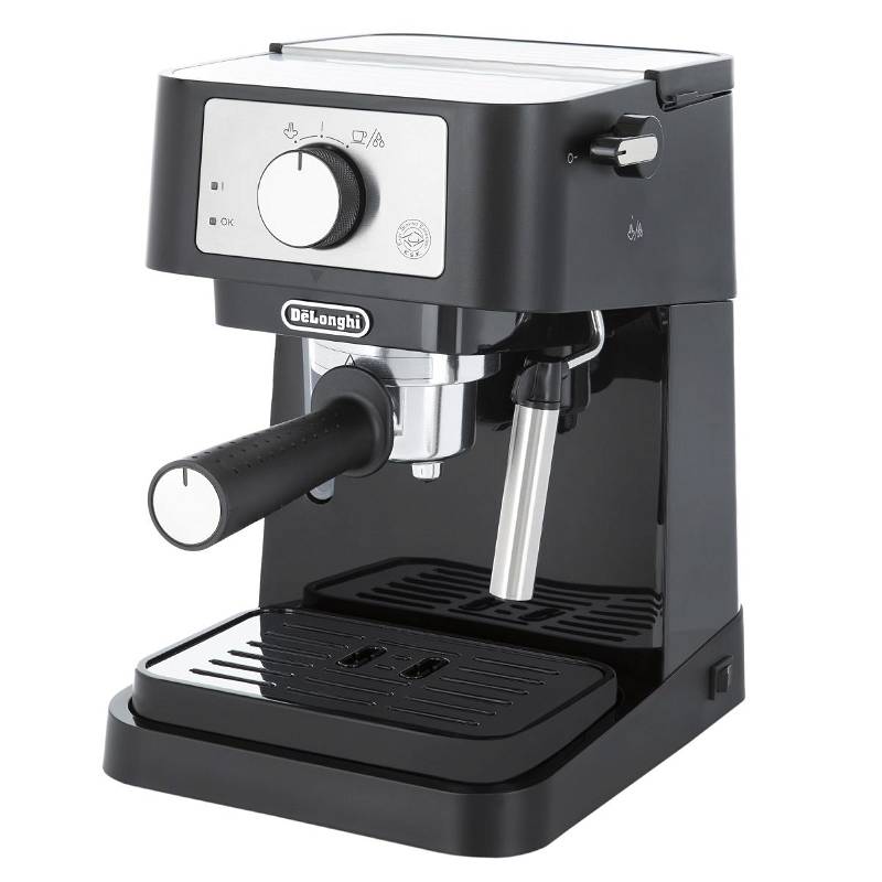 Delonghi coffee machine 1 liter black steel 1100 watts