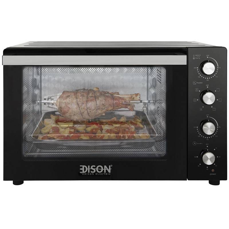 Edison electric oven double glass 80 liters steel