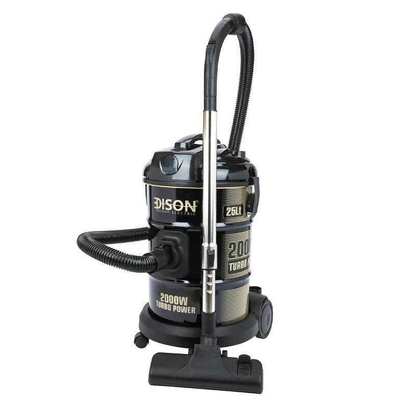 Edison Turbo Vacuum Cleaner Drum 25 Liter Black 2000 Watt