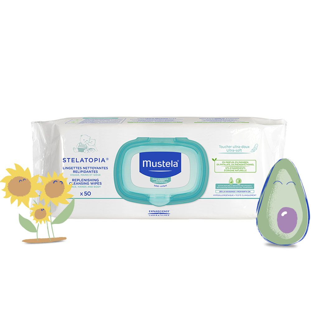 Mustela - Stelatopia Replenishing Cleansing Wipes 50's