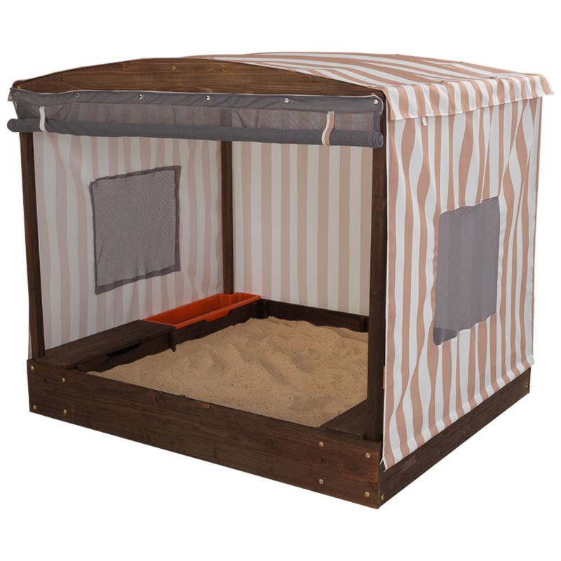 Kidkraft Cabana Sandbox - Beige & White Stripes