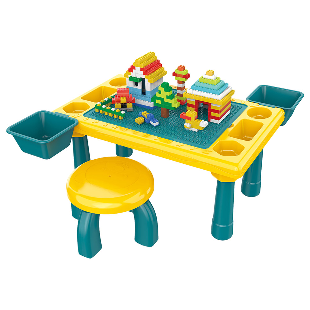 Little Story - Blocks 4-in-1 Activity Table with Stool & 300 Blocks