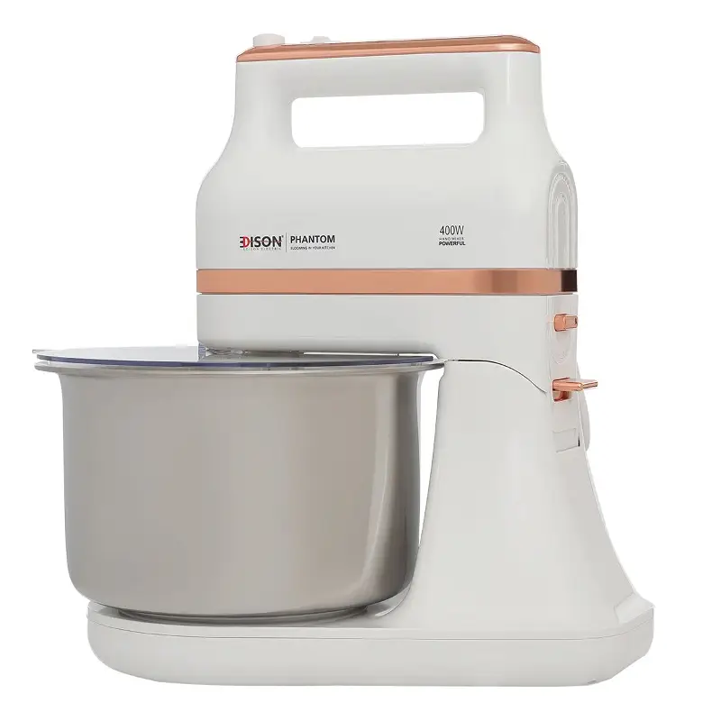 Edison Phantom Stand Mixer 3.5 liters, white gilded steel, 400 watts