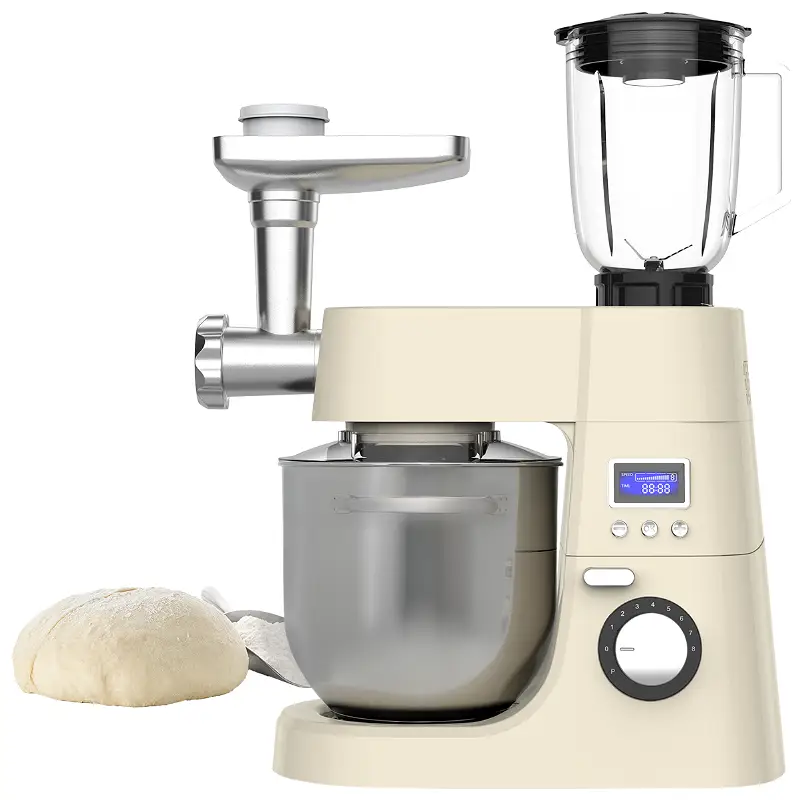 Edison stand mixer, 4 functions, 6.5 liters, beige steel, 1800 watts