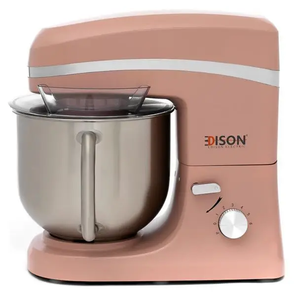 Edison stand mixer Basic Plus 6.5 liters, matte pink steel, 1000 watts