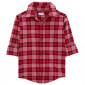 Carters - Plaid Button-Front Shirt - Red