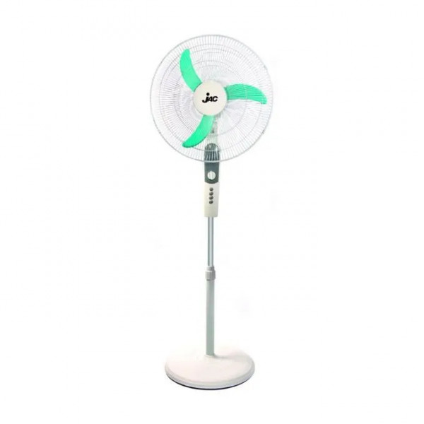 JAC NGSF18EG2 Stand Fan, 18 Inch, 3 Blades, 3 Speeds - White Green