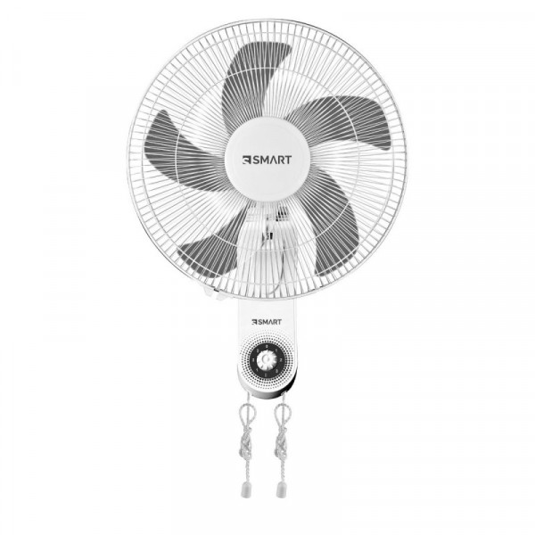 S Smart Wall Fan, 18 Inch, 5 Blades, 3 Speeds, SWF182 - White