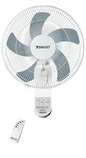 S Smart SWF181R Wall Fan, 18 Inch, 5 Blades, Remote Control - White