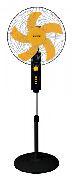 S Smart SSF1802 Stand Fan, 18 Inch, Timer, 5 Blades - Black Yellow