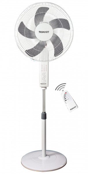 S Smart Stand Fan, 18 Inch, 5 Blades, Remote Control, SSF1801R - White