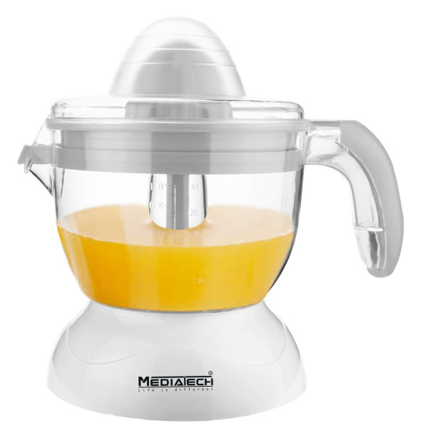 Media Tech MT-J02 Citrus Electric Juicer, 40 watt, 1 Liter - White