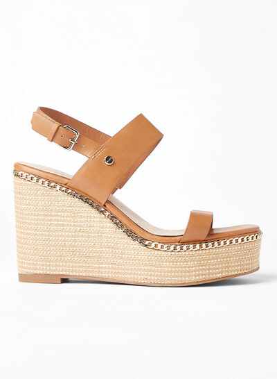 صندل إيداويل بكعب عريض. Brown