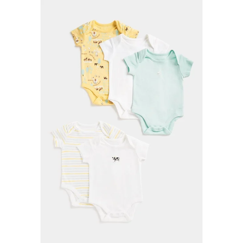 Farm Short-Sleeved Bodysuits - 5 Pack