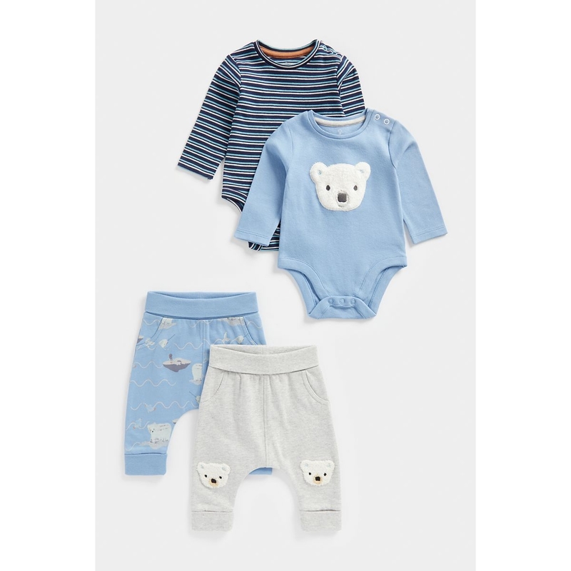 Polar Bear Bodysuits and Joggers - 4 Piece