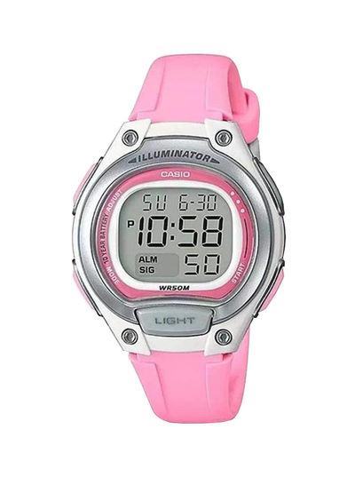 Women's Water Resistant Silicone Digital Wrist Watch LW-203-4AVDF - 35 mm - Pink