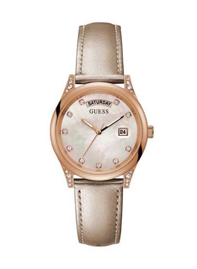 Women's Smooth Genuine Leather Strap Watch GW0117L1