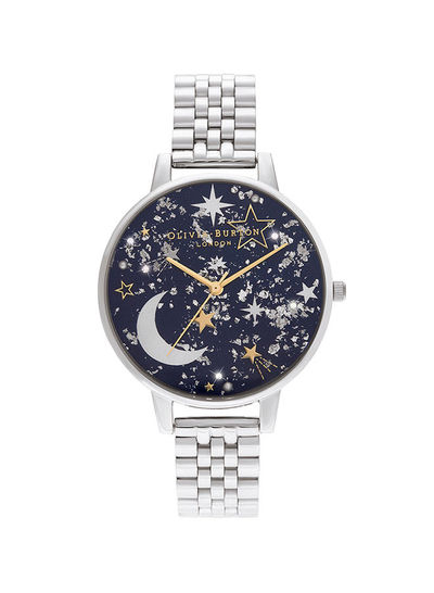 Women's Celestial Silver & Resin & Silver Glitter & Fake Pearl & Stone Dial Watch