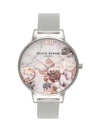 Women's Marble Wo White & Floral Dial Watch - OB16CS10