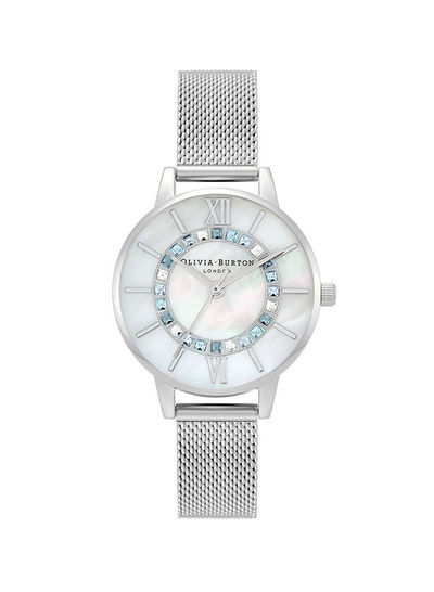 Women's Wonderland White Mother Of Pearl & Stone Dial Watch - Obgset161