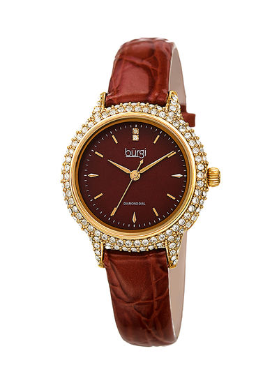 Women's Leather Analog Wrist Watch BUR249BR